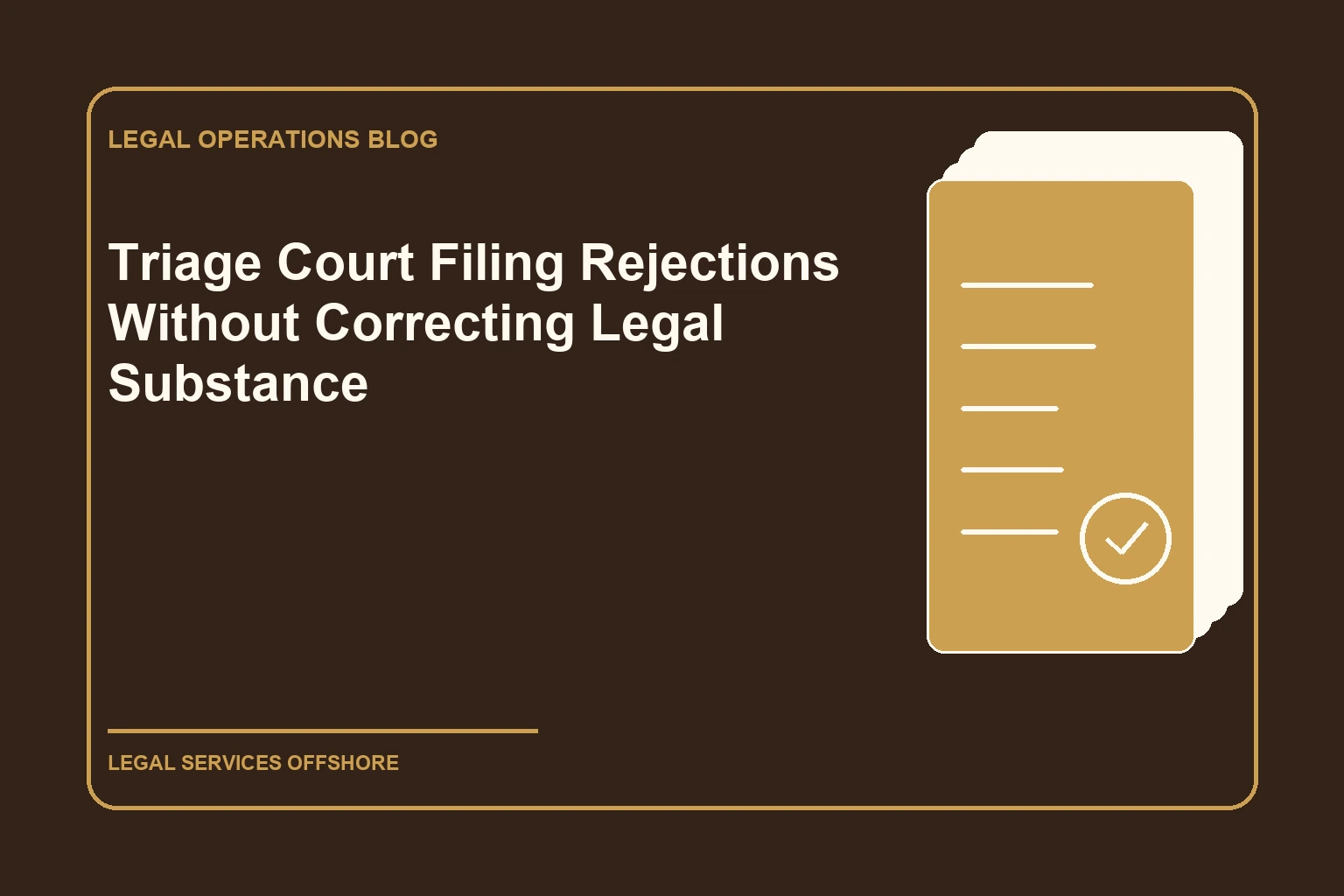 Triage Court Filing Rejections Without Correcting Legal Substance editorial illustration