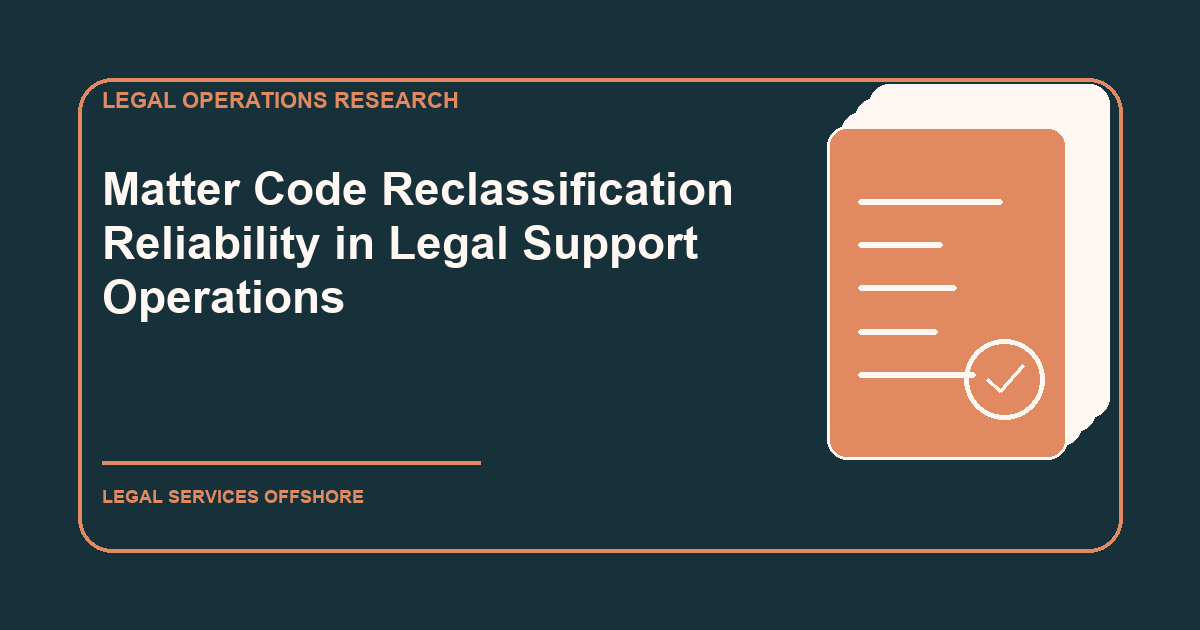 Matter Code Reclassification Reliability in Legal Support Operations research illustration