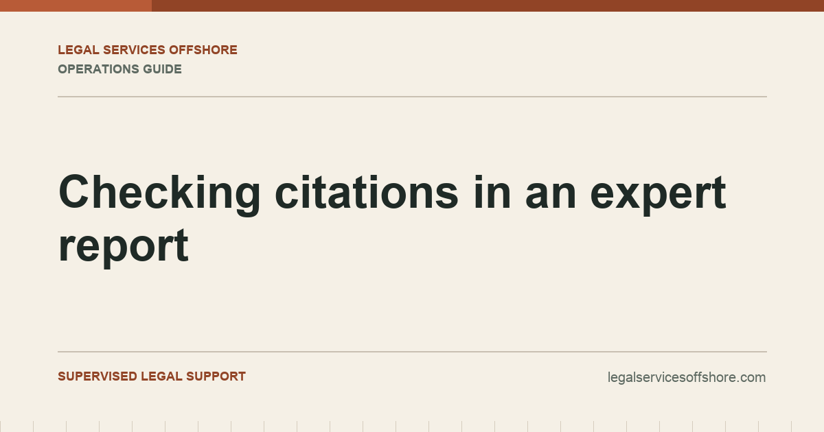 Checking citations in an expert report editorial illustration