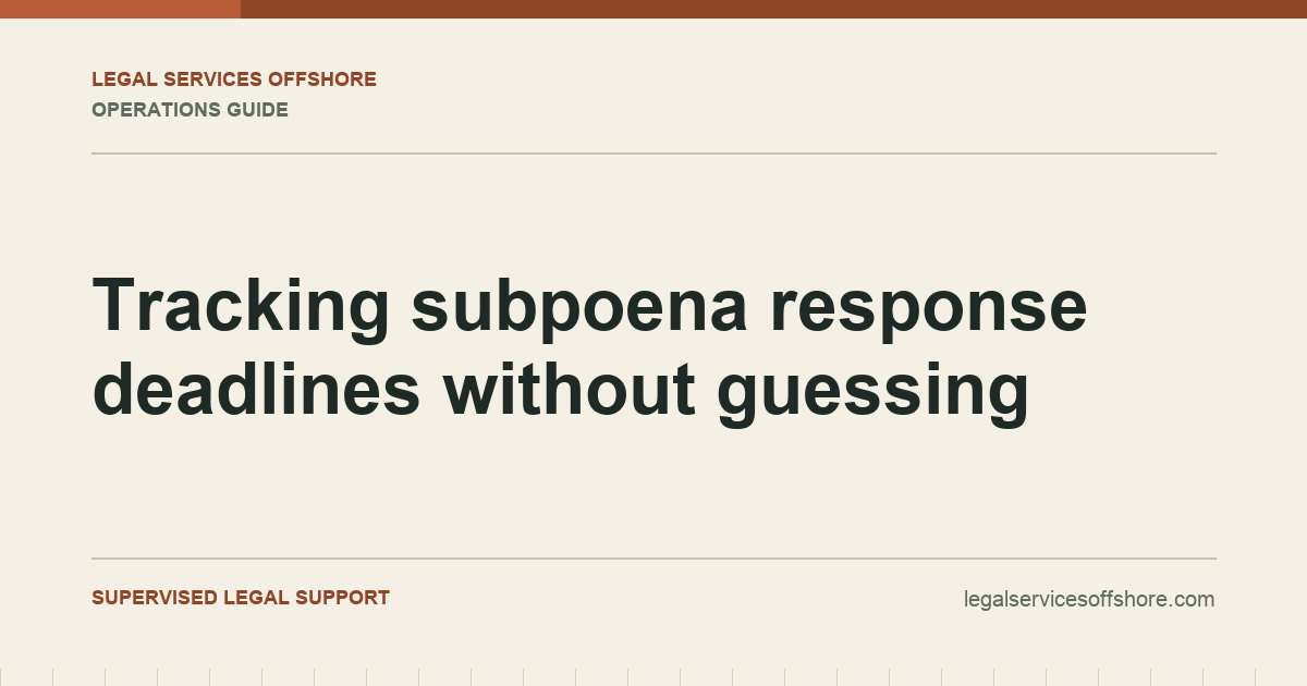 Tracking subpoena response deadlines without guessing editorial illustration