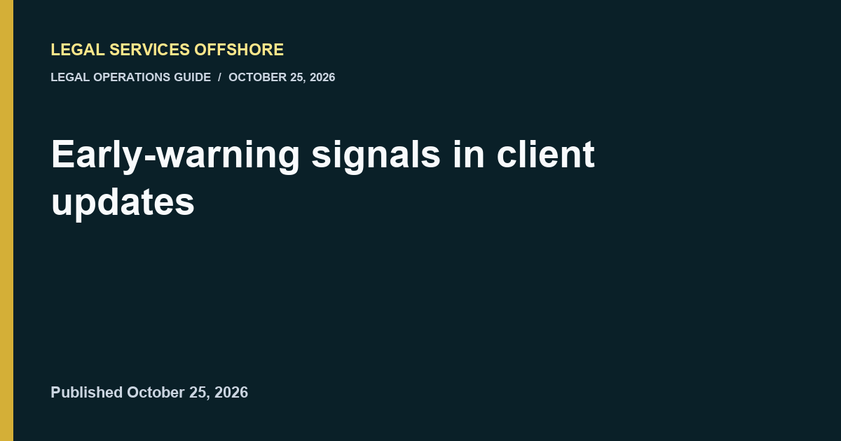 Early-warning signals in client updates research illustration