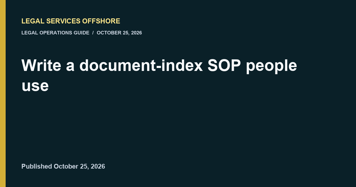 Write a document-index SOP people use editorial illustration