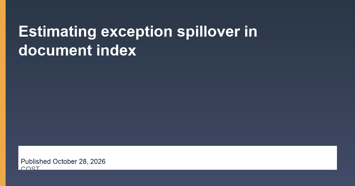Estimating exception spillover in document index research illustration