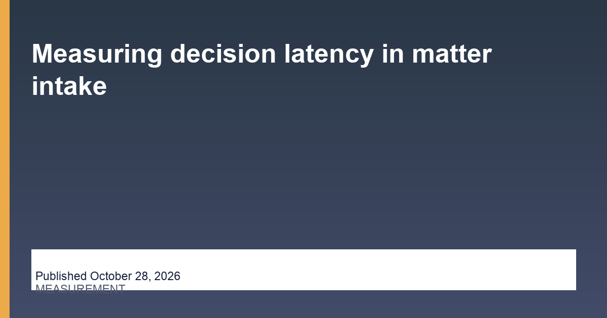 Measuring decision latency in matter intake research illustration