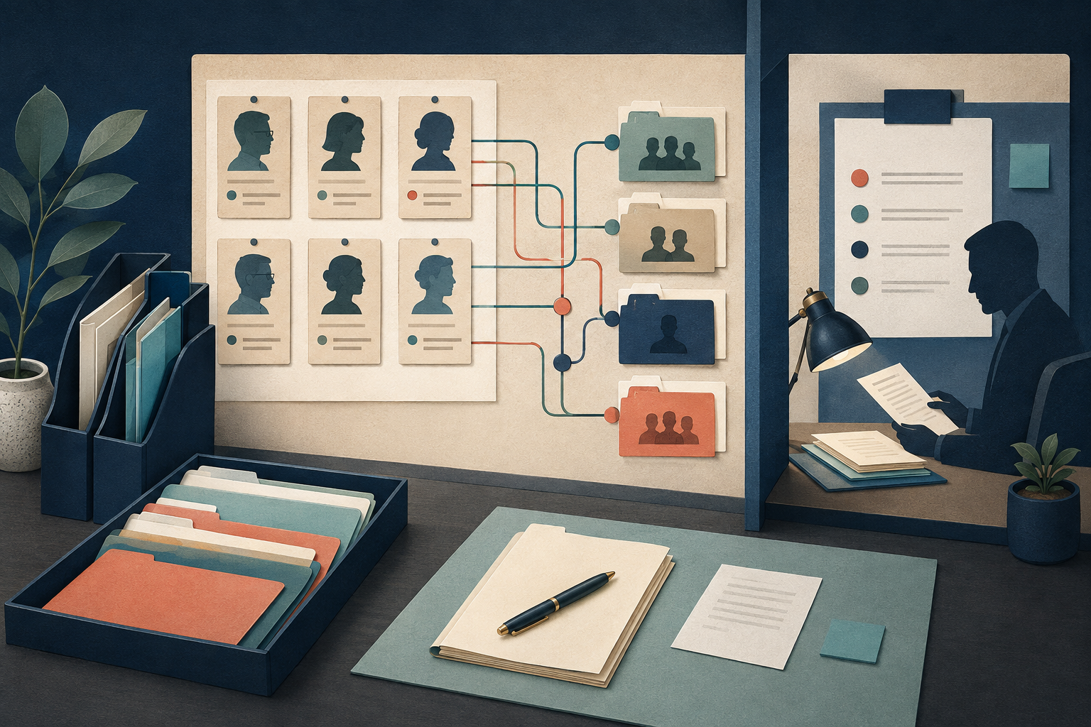 Expert-witness conflict intake registers for offshore legal support editorial illustration