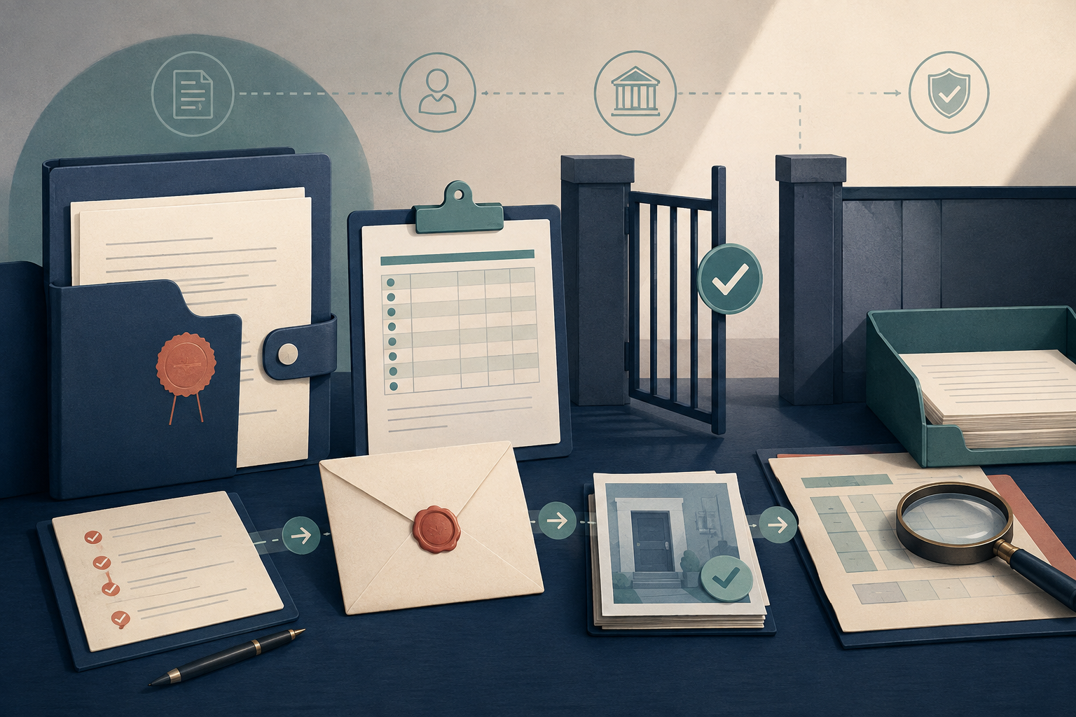 Subpoena witness-fee worksheets with offshore legal support editorial illustration